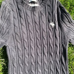 Abercrombie & Fitch Men’s Muscle Crewneck Knit Sweaters Gray, Size: Large
